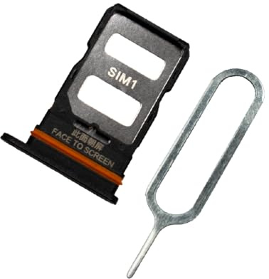 MMOBIEL Dual SIM Kartenhalter Ersatz Kompatibel mit Xiaomi Redmi Note 12 Pro 5G - Inkl. Gummidichtung und SIM Pin - Schwarz