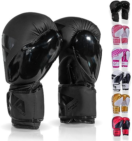 Apollo Boxhandschuhe Männer aus PU Leder | Thai Boxhandschuhe Damen und Herren | für Boxsack, Training, Sparring, Fitness, MMA Handschuhe | Kickbox Handschuhe | Boxing Gloves 12/14/16oz.