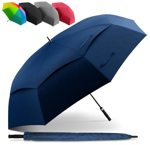STYNGARD XXL Regenschirm Groß Sturmfest [Ø 130/140 cm] - Golfschirm mit Doppelbespannung für maximalen Wind- und Regenschutz Modell - Regenschirm für 2 Personen - BELFAST