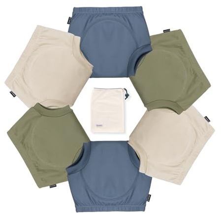 EZ Moms 6 Packs Toddler Potty Training Underwear for Boys 6 Layer Thick Padded Toilet Training Pants Size 7 Reusable Strong Absorbent Kid Confident Boys Size 6 Underwear with Potty Sticker Chart