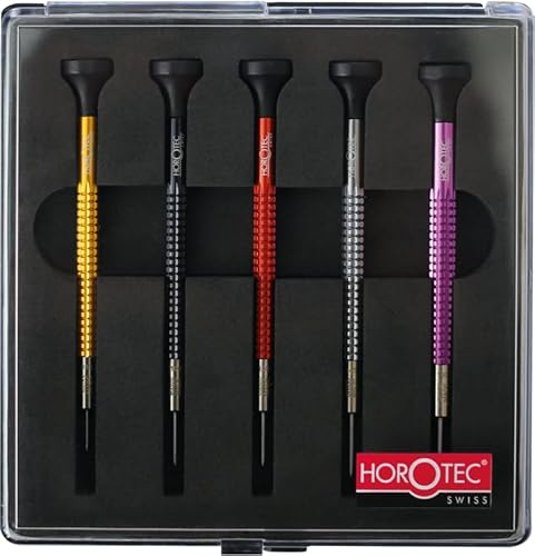 KD89 Assortiment de Tournevis de précision d'horloger en Aluminium et mèches en Acier Inoxydable - Swiss Made - Horotec MSA01.020 (01.020-D)