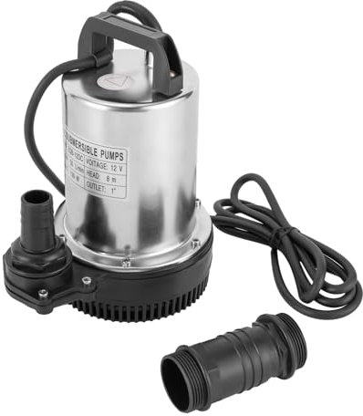 MEHOOSPVN 160W Submersible Pump DC Sewage Dirty Water Pump Stainless Steel Durable Drain Septic Sump Celler 6000L / H Submersible Pond Pump for Clean Pool and Pond Draining, Immersion Depth 0.5-8 m