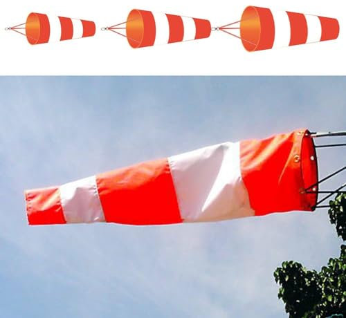 Herramienta de medición de viento fiable, manga de viento roja+blanca, para aplicaciones meteorológicas (100 cm)