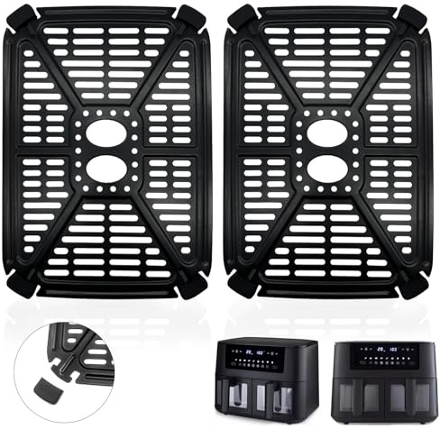 GWBSXM Air fryer Grill Pan for Holstein Housewares 8.4QT Dual Basket Digital Air Fryer, 8.5×6.1 IN Air Fryer Replacement Parts Grill Plate Crisper Plate Accessories Tray Rack