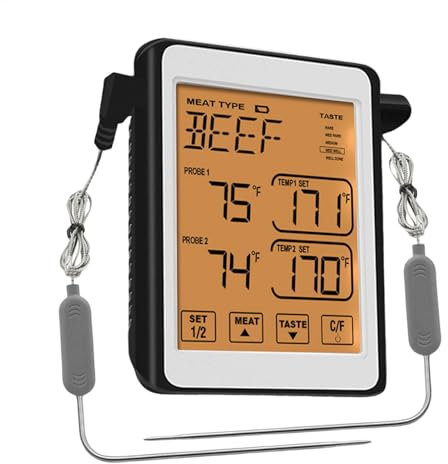 Temperature Measuring Tool For Grilling, Eat Temperature Meter For Smoker, Digital Meat Thermometer For Grilling, Temperature Probe For Kitchen BBQ, Probe Grill Thermometer,