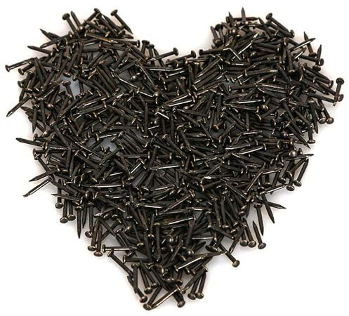 HVDHYY 500pcs 1.5 * 25mm Small Nails for Wood Black Round Head Masonry Nail Picture Nails for Walls DIY Assorted Flat Head Nail