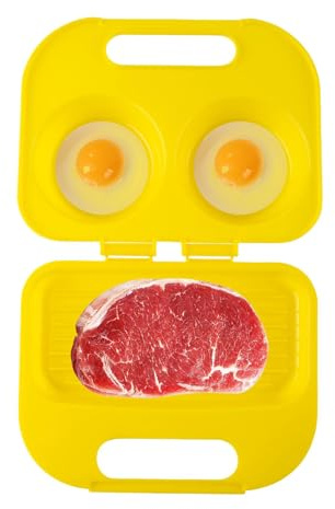 Stampo per uova in camicia, in silicone, antiaderente, con 2 cavità, per omelette strapazzate, facile e veloce da usare nel microonde, per cucinare senza sforzo la colazione