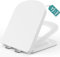 MEEJEE Abattant Wc Carré avec Frein de Chute, Abattant Toilette WC Blanc, Lunette Wc Clipsable, Couvercle Toilette Déclipsable, Lunette de Toilette, Siège Toilette Pour Famille Rapide à Installer.