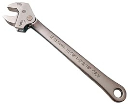 Zealux Tools Verstellbarer Ratschenschlüssel Medium 6-in-1, CR-V-Stahl, metrisch 12–14 mm/imperial 15/32–9/16, langlebig & vielseitig für Heim- und Profieinsatz (M size)