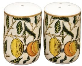 William Morris Fruits Salt and Pepper Shakers Ceramic Kitchen Serving Cruet Set