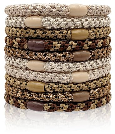 Kisvic Élastiques pour cheveux Filles, lot de 10 élastiques multicolores, bandes de cheveux élastiques à la mode, élastiques pour queue de cheval pour femmes, élastique à cheveux pour cheveux épais et