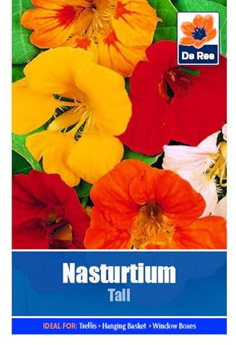Flower Seeds Nasturtium Tall - 20 Seeds Packet Plant Bedding Borders Containers Pots Grow Your Own Garden Plant Seed