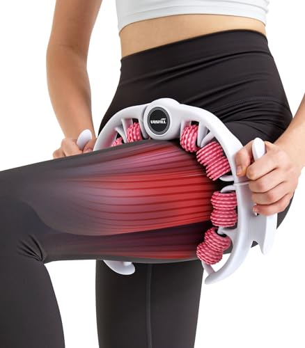 Cellulite massagegerät,360° Effektives Anti-Cellulite-Massagegerät mit abnehmbaren Rollengriffen für Oberschenkel, Faszienrolle Bein Massageger für Oberschenkel Celulitis, Lymphdrainage Rosa
