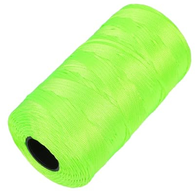 DOITOOL Cuerda Trenzada para Albañilería y Marcado de Propiedades, Resistente Intemperie, Color Amarillo Verde, para Construcción y Jardinería, Uso Exterior Duradero