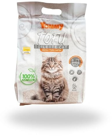 Arena de Tofu para Gatos YOMMY Olor Limon 6L