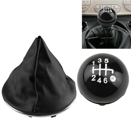 6 Gang Auto Schaltknauf für Fiat für 500 Kunststoff Metall Schalthebel Manuelle Schalthebel Abdeckung Schaltknauf Schalthebel Adapter