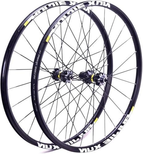 Juego De Ruedas para Bicicleta MTB De 26/27,5/29 Pulgadas, Llanta De Aleación, Rodamiento Sellado, Buje De Carbono con Cierre Rápido Y Cassette De 8-11 Velocidades, Freno De Disco.,Negro,26inch