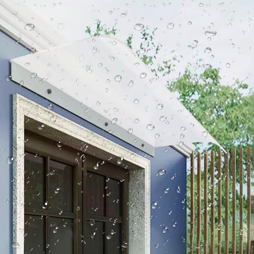 Heavy Duty Polycarbonate Door Canopy – Modern Porch Rain Shelter, Outdoor Window Awning with UV & Snow Protection