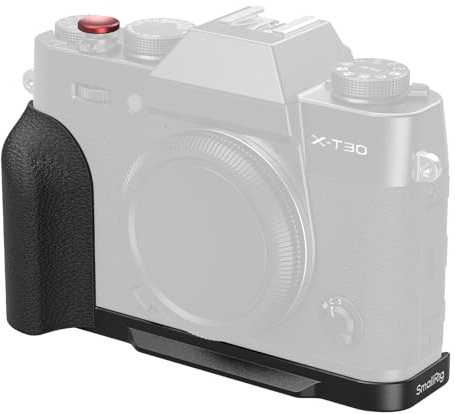 SMALLRIG X-T30 III/X-T30 II/X-T30 L-format grepp för FUJIFILM-kamera, inbyggd snabbkopplingsplatta för Arca, 1/4-20 hål, lätt ergonomiskt silikonhandgrepp, avtryckarknapp (svart) - 5663