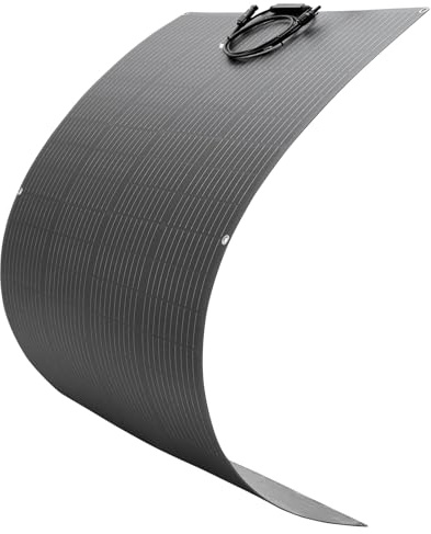 VEVOR Panel Solar Flexible 200 W, Cargador Monofásico Fuera de Red con Eficiencia del 21,9% y Salida MC4, Impermeable IP67 para Superficies Curvas de Cabinas de Vehículos Recreativos y Marinos