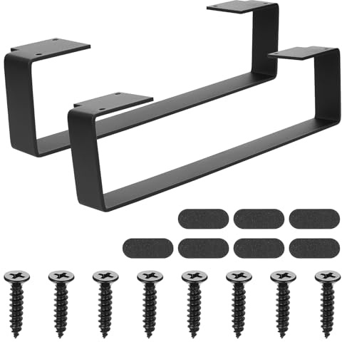 BJBJJIU 2 STK Schwarze Metall‑Tischbeine L40×W5,5×H10cm für Möbel‑DIY | Stabile Metallmöbelfüße, einfache Montage, ideal für DIY‑Umbau von Couchtischen, Betten und weiteren Möbeln