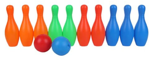 SHERCHPRY Set da Bowling per Piccoli 10 Birilli Colorati da 14 Cm, Mini Bowling da Gioco Educativo Indoor e Outdoor, Gioco Interattivo per Genitori e Figli Colore Casuale
