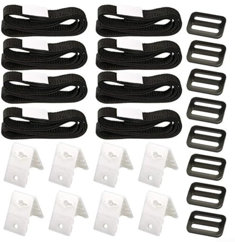 Correas de carrete para cubierta de piscina, juego de 8 correas de piscina para piscinas inflables, sistema de cierre seguro con hebillas y pestañas para instalación fácil en el hogar y el jardín