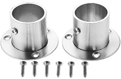 Hicello 2 Stück Flansche aus Edelstahl Rohrhalterung Rohrflansch für Kleiderschrank, Rohrleitung, Stütze und Halterung, Verbindung zwischen Rohren, Kleiderstangehalter Rohrflansch 32mm