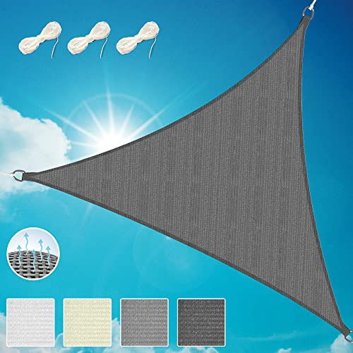 Sol Royal Sonnensegel dreieckig wasserdurchlässig HDPE UV Sonnenschutz Pool | 3x3x3m Anthrazit atmungsaktiv Segeltuch für Balkon Terrasse Garten Camping Atmungsaktiver Segel Beschattung Shade Sails HS9