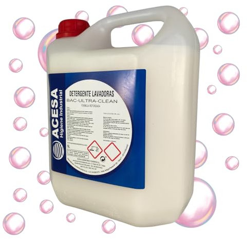 ACESA - Detergente Lavadora Líquido | Jabón de Marsella con Amonios Cuaternarios | Para Ropa de Algodón, Lana, Seda y Fibras Sintéticas | Formato 5 Litros