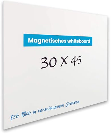 Vivol Eco Magnetic Whiteboard 30x45 | rahmenlos ohne Rand | Magnettafel Whiteboard Wandmagnettafel | 6 Größen | magnetisch und beschreibbar | weiß