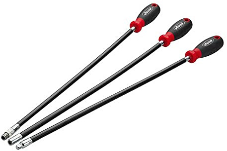 VIGOR Schraubendreher-Satz, extra lang, flexibel, V5485N, 1/4″, 1/4″ | Antrieb 1/4 Zoll (6,3 mm) Sechskant massiv, 1/4 Zoll (6,3 mm) Vierkant hohl, Länge l2 500 mm, 1240 g