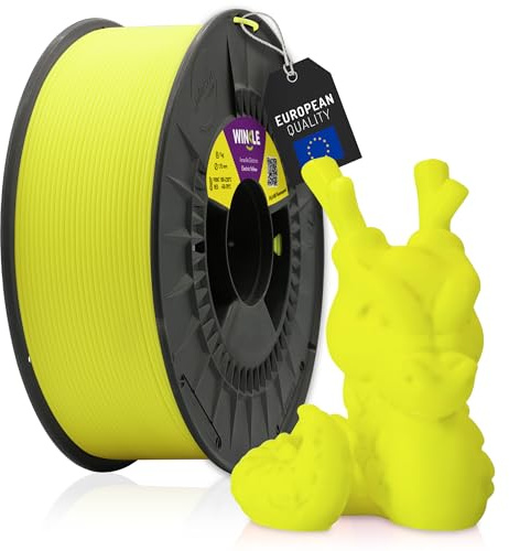 WINKLE PLA HD Fluoreszent Filament 1.75mm Elektrisch Gelb, 300g Spule, 3D Drucker Filament Kompatibel mit FDM Druckern, 3D-Druckmaterialien, Maßgenauigkeit +/- 0.05mm, Leicht zu Bedrucken