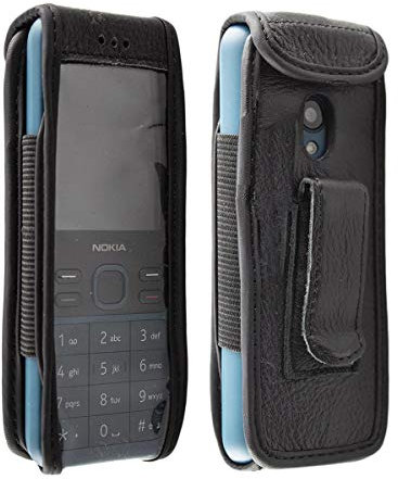 caseroxx Ledertasche mit Gürtelclip für Nokia 125/150 (2020) in schwarz – robuste Handy-Tasche mit Sichtfenster & Gürtelclip aus Echtleder, ideal für Beruf, Freizeit, Outdoor & sicheren Transport