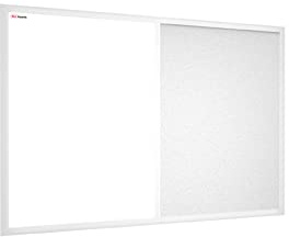 ALLboards Kombitafel 2 in 1 Magnettafel & Weiß Kork -Pinnwand 60x40cm, Holzrahmen weiß lackiert, Whiteboard Korktafel Kombitafel