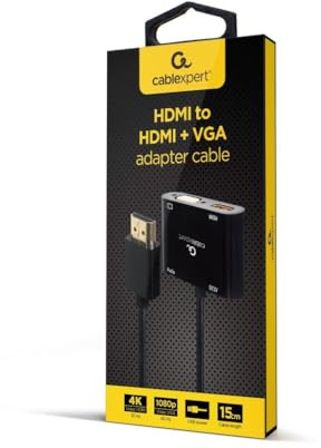 gembird HDMI Macho A HDMI Hembra + VGA Hembra + Cable Adaptador DE Audio Negro