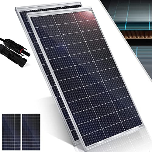 KESSER® Panneau solaire monocristallin Panneau solaire - 18 V pour batteries 12 V, photovoltaïque - Cellule solaire Installation PV - 2er Set - 165 Watt