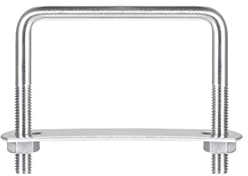 sourcing map U Bügel 1 Stück U-Bolzen M8 x 80mm x 70mm Quadratische Bügelschraube 304 Edelstahl U-Bolts mit Mutter Platte Bügelschelle Zaunbefestigung für Dachbox Auto Rohr Abschleppen