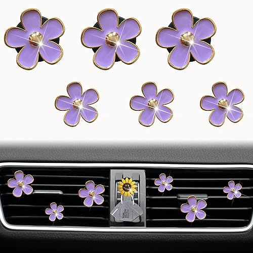 6 Stück Gänseblümchen-Lüftungsschlitz-Clips, niedliche Blume, Klimaanlagen-Auslass-Clip, Auto-Lufterfrischer-Clips, Auto-Innendekoration, Charm, Auto-Dekoration, niedliches Autozubehör für Frauen und