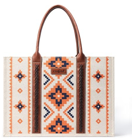 KALIDI Tote Bag Damen Shopper Aztec Crossbody Bag Handtasche Tasche Damen Umhängetasche mit verstellbarem Gurt für Arbeit Büro Reisen Einkaufen Schule