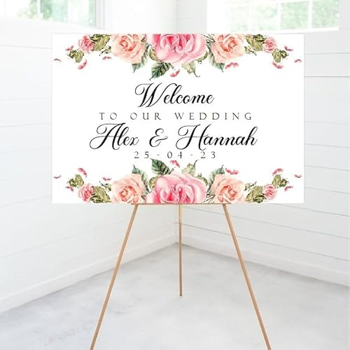 Panneau de bienvenue en mousse personnalisable pour fête prénatale ou design préréglé A1 A2 A3