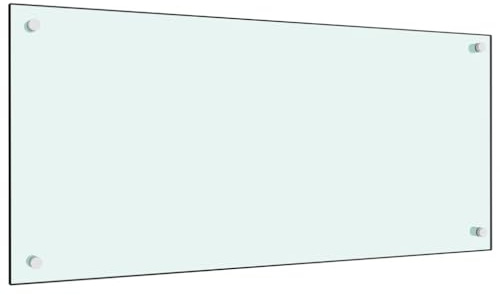 AUVYI Küchenrückwand aus Hartglas 90x40 cm Weiß Spritzschutz Glas Herd Spritzschutz Glas Spritzschutz Küche Glas Spritzschutz Hinter Herd Küchen Wandschutz Glasplatte Küche