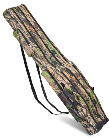 MEYAGOT Angeltasche Rutentasche,3 Schicht 150cm Rod Case,Angelrutentasche,Portable Folding Angelrute Tasche,Fishing Rutentasche Für Angelruten,Rutenhalter,Angelgerät