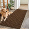 Bicspro Alfombras de Pasillo 60x180cm Alfombras Cocina Antideslizante Felpudo Lavable Alfombra,Interior Cocina Pasillo Dormitorio Oficina-Marrón
