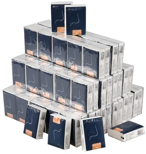 Parlynies Fazzoletti per il viso ultra morbidi a 4 veli, resistenti, bianchi, da viaggio, 120 confezioni (12 confezioni da 10)
