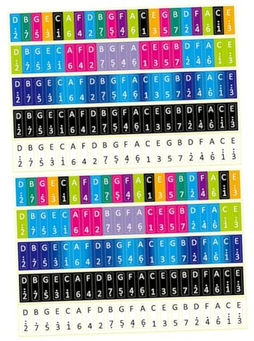 LALADEFIEE 10stücke Kalimba Aufkleber Teiliges Sticker Für Daumenklavier Praktische Notenaufkleber Verschiedenen Farben Grün Blau Rot Schwarz Für Anfänger Einfache Installation