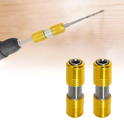 ZAWELIYO 2PCS Double Ended Screwdriver Bit Holder, Quick Release Socket Adapter Extension Rod for 1/4 Inch Hex Shank Drill Bits Woodworking Home Maintenance Tools