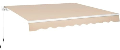 JMORCO Klemmmarkise Markise, 13'×10' Terrassenmarkise Einziehbare Markise Sonnenschutz Markisenabdeckung Terrassenüberdachung for den Außenbereich mit manueller Kurbel