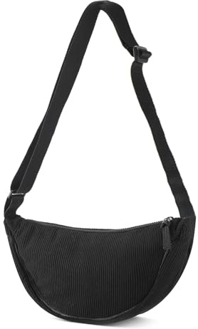 ANYWN Borsa a tracolla da donna a mezza luna, borsa a spalla, dallo stile casual, in tinta unita, con tracolla regolabile