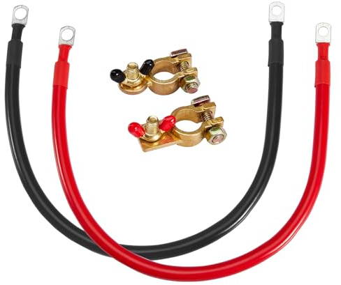 CarBole Cavi Batteria 25mm² 3AWG, 50cm, Cavo Batteria Auto 12V | Cavo Inverter Batteria, Fili di Rame Stagnato, Terminali di Rame Stagnato, Eccellente Conducibilità Elettrica